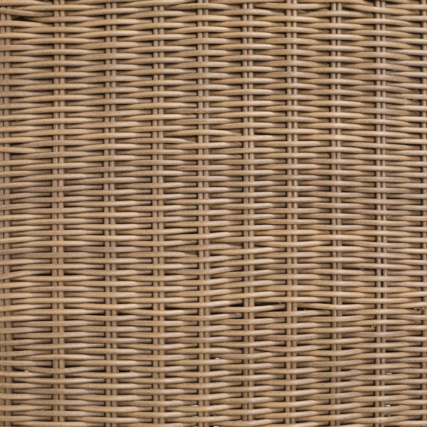 Meridian Furniture Seacrest Outdoor Bar Height Wicker Patio Table with Tempered Glass Top for Deck or Backyard Natural 55003-BT60