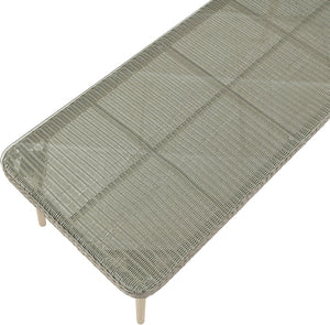 Meridian Furniture Seacrest Wicker Outdoor Patio Dining Table with Tempered Glass Top for Stylish Al Fresco Meals Taupe 55004-DT96