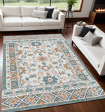 Homeroots 5' X 8' Blue And Ivory Wool Floral Hand Tufted Area Rug Blue,Pink Wool 550040