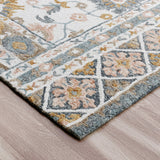 Homeroots 5' X 8' Blue And Ivory Wool Floral Hand Tufted Area Rug Blue,Pink Wool 550040