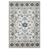 Homeroots 5' X 8' Blue And Ivory Wool Floral Hand Tufted Area Rug Tan,Blue Wool 550043