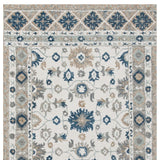 Homeroots 5' X 8' Blue And Ivory Wool Floral Hand Tufted Area Rug Tan,Blue Wool 550043