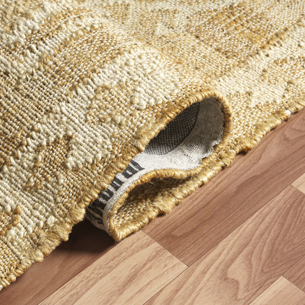 Homeroots 8' X 10' Natural And Ivory Medallion Hand Woven Area Rug  Jute 550049