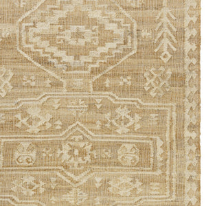 Homeroots 8' X 10' Natural And Ivory Medallion Hand Woven Area Rug  Jute 550049
