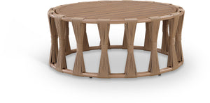 Meridian Furniture San Pietro Aluminum Rope Wrapped Outdoor Coffee Table Art Deco Patio Lounge 55005-CT