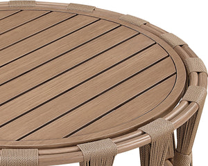 Meridian Furniture San Pietro Aluminum Rope Wrapped Outdoor Coffee Table Art Deco Patio Lounge 55005-CT