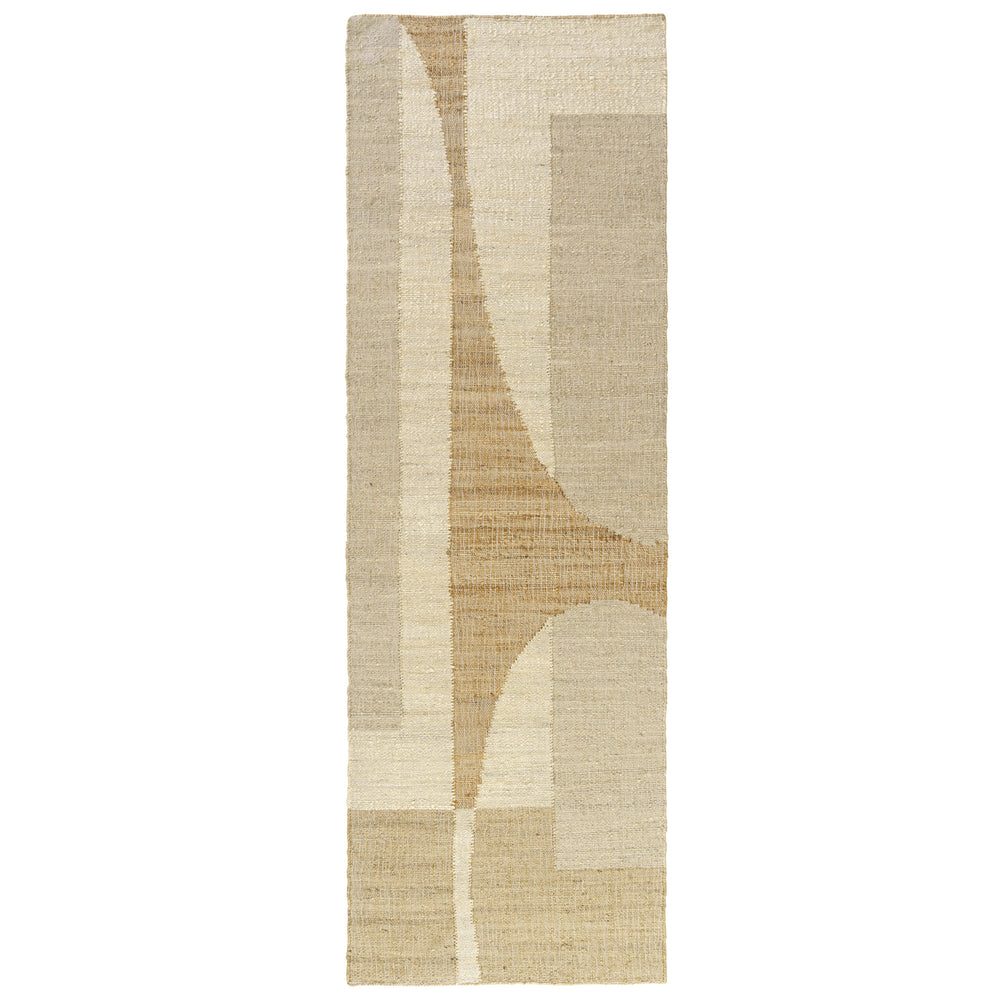 Homeroots 8' Runner Natural And Ivory Abstract Hand Woven Area Rug  Jute 550052