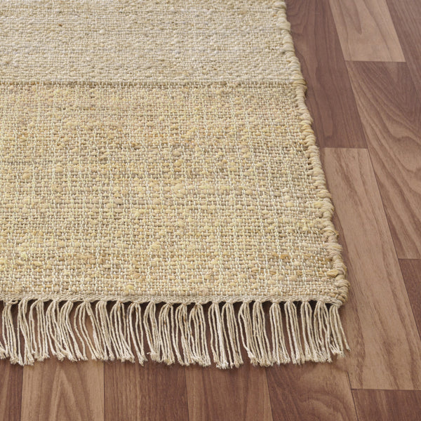 Homeroots 8' Runner Natural And Ivory Abstract Hand Woven Area Rug  Jute 550052