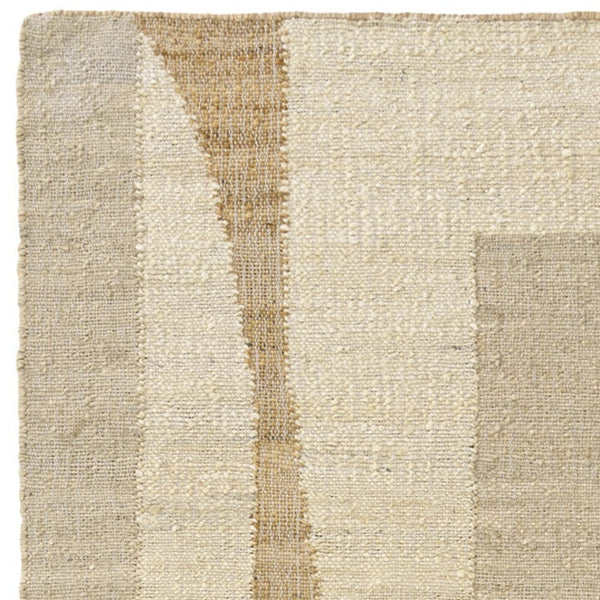 Homeroots 8' Runner Natural And Ivory Abstract Hand Woven Area Rug  Jute 550052
