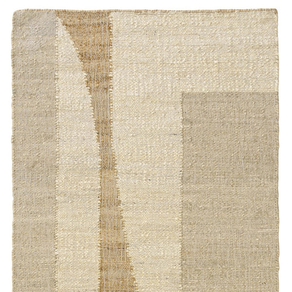 Homeroots 8' Runner Natural And Ivory Abstract Hand Woven Area Rug  Jute 550052