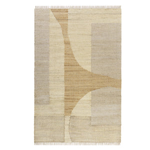 Homeroots 8' X 10' Natural And Ivory Abstract Hand Woven Area Rug  Jute 550053
