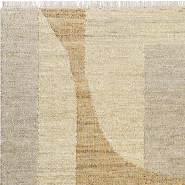Homeroots 8' X 10' Natural And Ivory Abstract Hand Woven Area Rug  Jute 550053