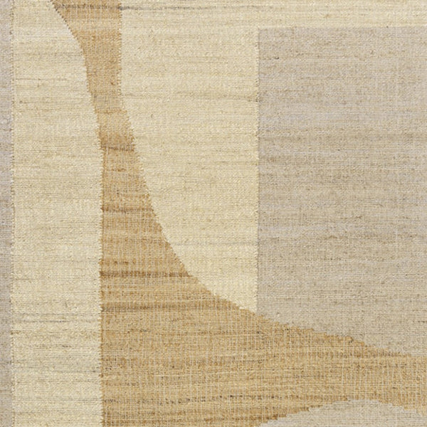 Homeroots 9' X 12' Natural And Ivory Abstract Hand Woven Area Rug  Jute 550054