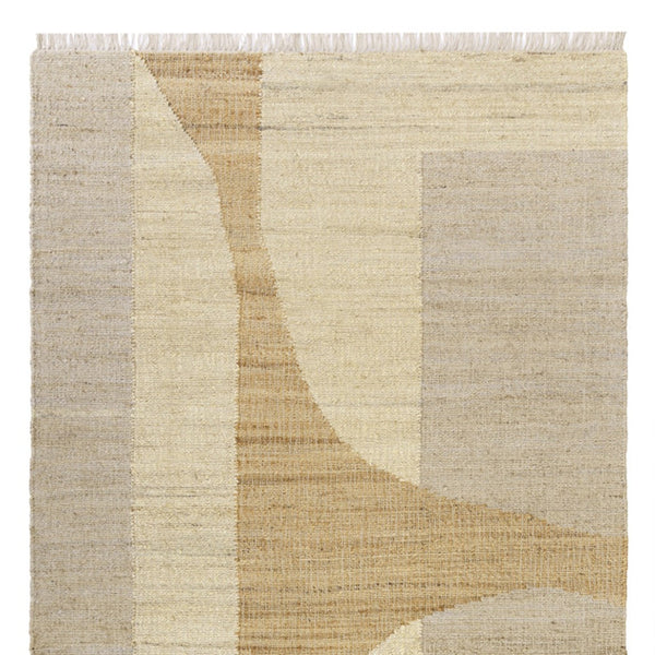 Homeroots 9' X 12' Natural And Ivory Abstract Hand Woven Area Rug  Jute 550054