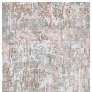 Homeroots 6' X 9' Gray And Pink Abstract Hand Loomed Area Rug  Wool Blend 550056