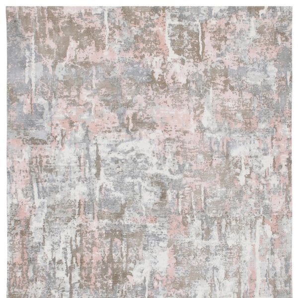 Homeroots 6' X 9' Gray And Pink Abstract Hand Loomed Area Rug  Wool Blend 550056