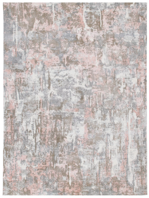 Homeroots 9' X 12' Gray And Pink Abstract Hand Loomed Area Rug  Wool Blend 550058