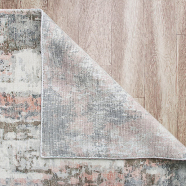 Homeroots 9' X 12' Gray And Pink Abstract Hand Loomed Area Rug  Wool Blend 550058