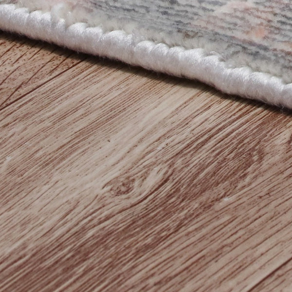 Homeroots 9' X 12' Gray And Pink Abstract Hand Loomed Area Rug  Wool Blend 550058