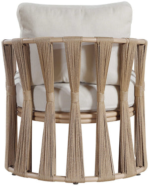 Meridian Furniture San Pietro Art Deco Outdoor Patio Chair Woven Rope Olefin Fabric Durable Aluminum Frame Beige 55005Beige-C