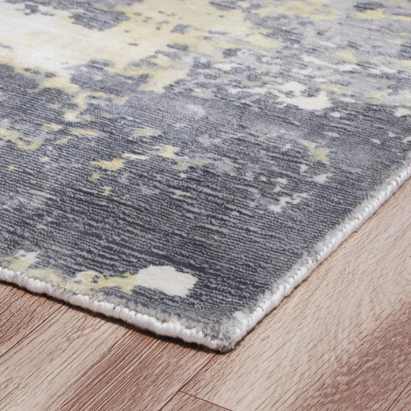 Homeroots 6' X 9' Gray And Yellow Abstract Hand Loomed Area Rug  Wool Blend 550060