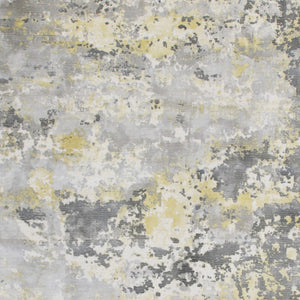 Homeroots 6' X 9' Gray And Yellow Abstract Hand Loomed Area Rug  Wool Blend 550060