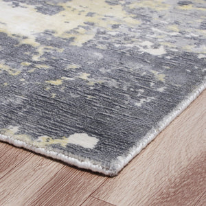 Homeroots 8' X 10' Gray And Yellow Abstract Hand Loomed Area Rug  Wool Blend 550061