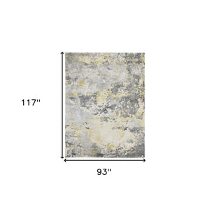 Homeroots 8' X 10' Gray And Yellow Abstract Hand Loomed Area Rug  Wool Blend 550061