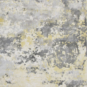 Homeroots 8' X 10' Gray And Yellow Abstract Hand Loomed Area Rug  Wool Blend 550061