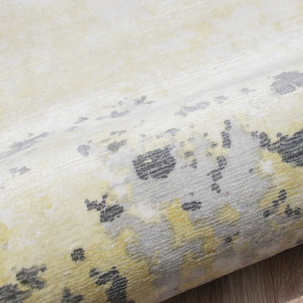 Homeroots 9' X 12' Gray And Yellow Abstract Hand Loomed Area Rug  Wool Blend 550062