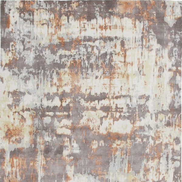 HomeRoots 9' Hand Loomed Wool Blend Area Rug with Abstract Brown and Tan Design for Modern Interiors 9' X 12' 550070