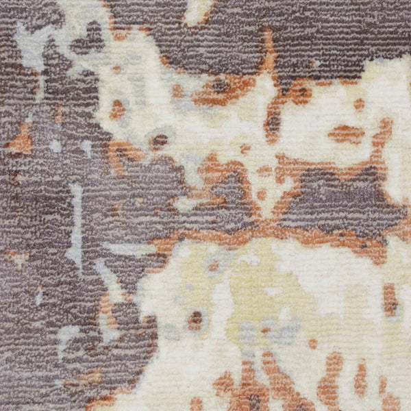 HomeRoots 9' Hand Loomed Wool Blend Area Rug with Abstract Brown and Tan Design for Modern Interiors 9' X 12' 550070