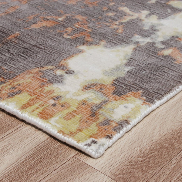 HomeRoots 9' Hand Loomed Wool Blend Area Rug with Abstract Brown and Tan Design for Modern Interiors 9' X 12' 550070