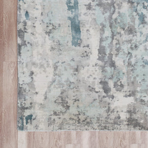 Homeroots 6' X 9' Blue Abstract Hand Loomed Area Rug  Wool Blend 550071