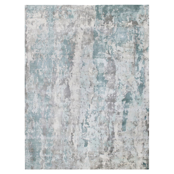 Homeroots 6' X 9' Blue Abstract Hand Loomed Area Rug  Wool Blend 550071