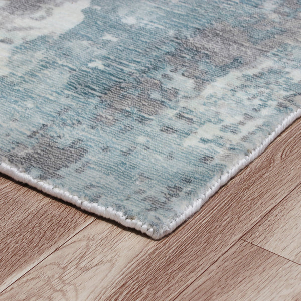 Homeroots 9' X 12' Ivory Blue And Gray Abstract Wool Blend Hand Loomed Area Rug  Wool Blend 550073