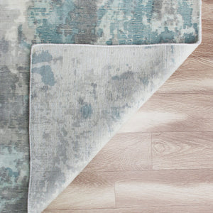 Homeroots 9' X 12' Ivory Blue And Gray Abstract Wool Blend Hand Loomed Area Rug  Wool Blend 550073