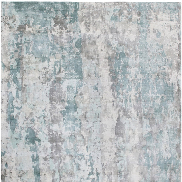Homeroots 9' X 12' Ivory Blue And Gray Abstract Wool Blend Hand Loomed Area Rug  Wool Blend 550073