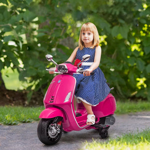 English Elm Qaba Vespa Licensed Retro Ride on Electric Motorbike for Toddlers with Fm Radio Pink W2225P229331