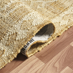 Homeroots 10' X 14' Natural And Ivory Medallion Hand Woven Area Rug  Jute 550081