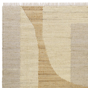 Homeroots 5' X 8' Natural And Ivory Abstract Hand Woven Area Rug  Jute 550082