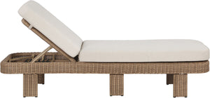 Meridian Furniture Sandbay Outdoor Wicker Lounge Chair with Uv Resistant Olefin Cushion for Patio Resort Seating Beige 55008Beige