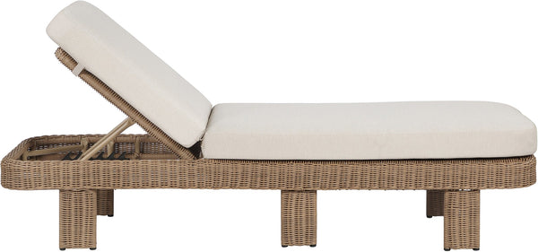 Meridian Furniture Sandbay Outdoor Wicker Lounge Chair with Uv Resistant Olefin Cushion for Patio Resort Seating Beige 55008Beige