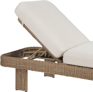 Meridian Furniture Sandbay Outdoor Wicker Lounge Chair with Uv Resistant Olefin Cushion for Patio Resort Seating Beige 55008Beige
