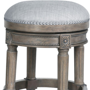 HomeRoots 26" Gray Solid Wood Swivel Backless Counter Stool - Chic, Durable Design for Modern Home Bars & Kitchens 550094