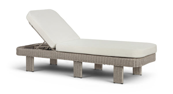 Meridian Furniture Sandbay Outdoor Wicker Lounge Chair with Uv Resistant Olefin Cushion for Patio Resort Seating Cream 55009Cream