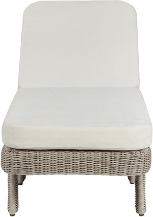 Meridian Furniture Sandbay Outdoor Wicker Lounge Chair with Uv Resistant Olefin Cushion for Patio Resort Seating Cream 55009Cream