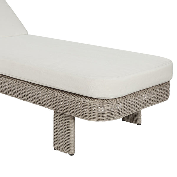 Meridian Furniture Sandbay Outdoor Wicker Lounge Chair with Uv Resistant Olefin Cushion for Patio Resort Seating Cream 55009Cream