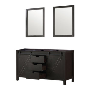 English Elm Brown Double Bath Vanity With 2 Mirrors - Elegant Storage Solution For Family & Guest Bathrooms B2731S00569
