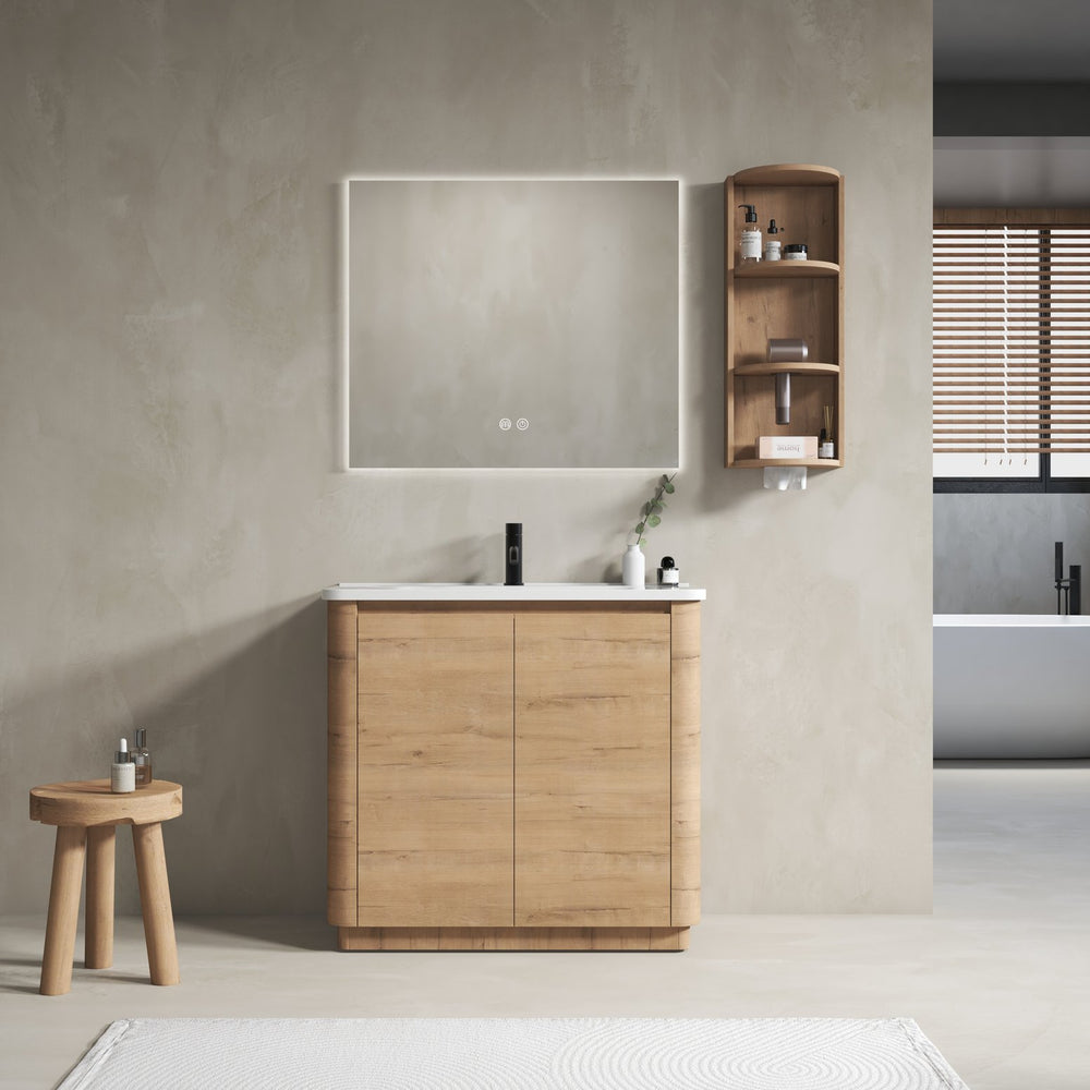 English Elm 36'' Freestanding Bathroom Vanity With Ceramic Sink, Soft-Close Doors & Stylish Storage Solutions W999S00403